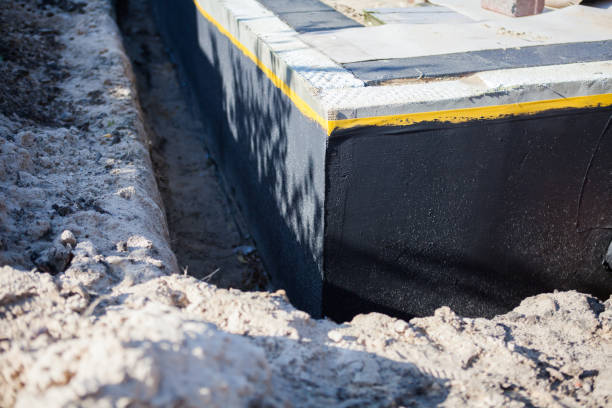 Residential Interior Drainage System installation at a Junction City, WI home by SJ Waterproofing Pros